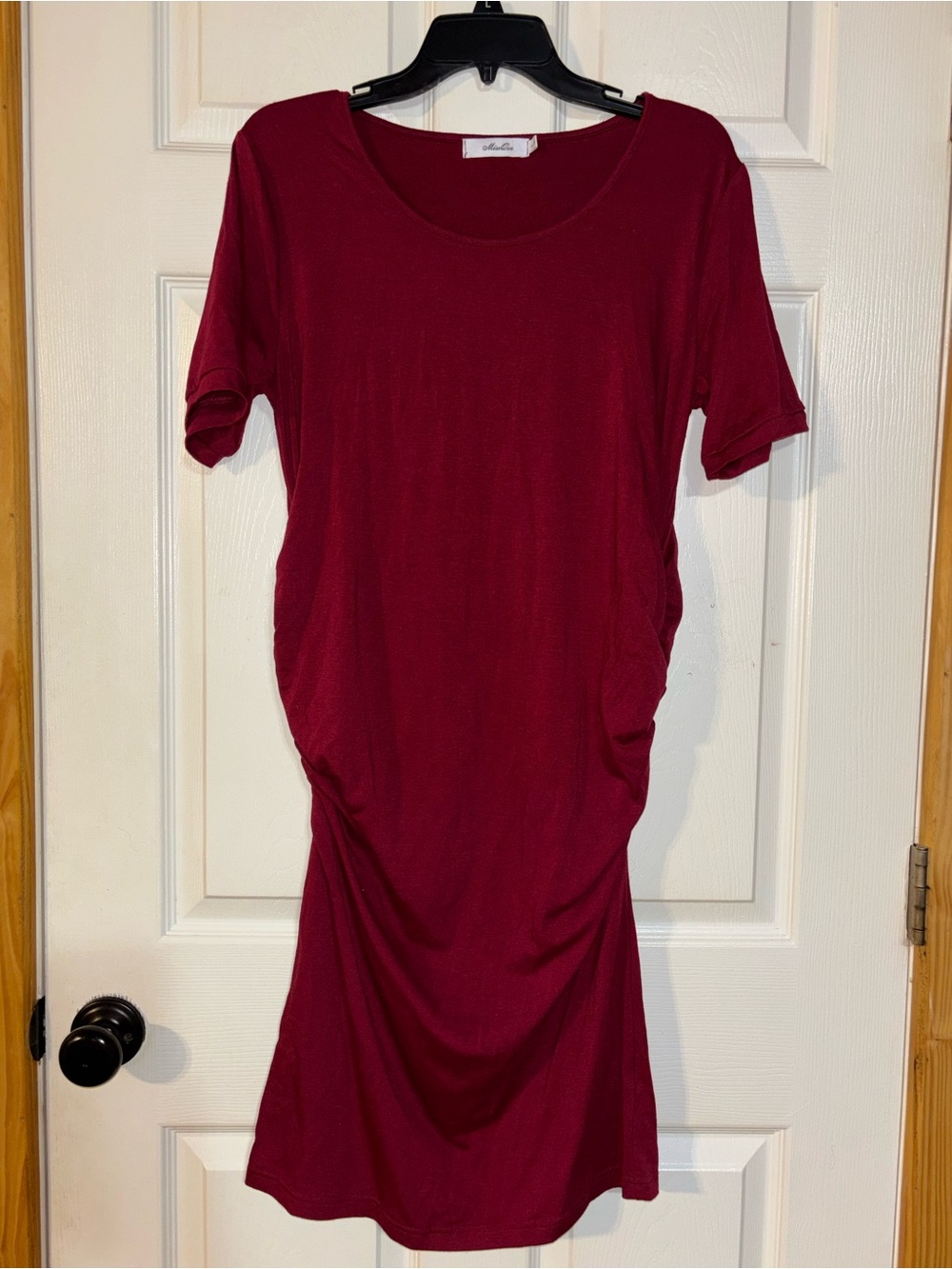 MissQee maternity Burgundy Scoop Neck Dress